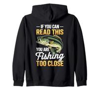 Retro Se riesci a leggere questa pesca troppo vicino divertente pescatore Felpa con Cappuccio