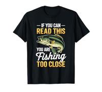 Retro Se riesci a leggere questa pesca troppo vicino divertente pescatore Maglietta