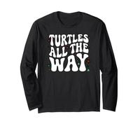 Retro Sea Turtle Turtles all The Way Oceans Lover Maglia a Manica