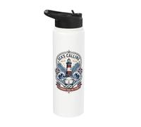 Retro Sea's Calling Sailorcore Fishermencore Stainless Steel Insulated Water Bottle