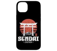 Retro Sendai Giappone Torii Gate giapponese Kanji Souvenir Custodia per iPhone 14 Plus