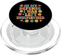 Retro senza supervisione con fiori e facce felici casual PopSockets PopGrip per MagSafe