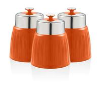 Retro Set di 3 Barattoli cucina da 1,2 L, Ermetico Té, Spezie, Design Vintage S