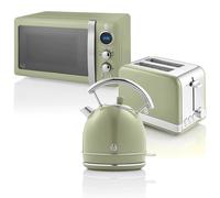 Set Per La Colazione Bollitore 1,8 L Tostapane 2 Fette Microonde 20 L Verde