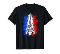 Retro Silhouette Eiffel Tower Paris France Travel Souvenir Maglietta