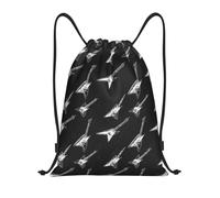 Retro Simple Guitar Print Borsa Sportiva Sacca con Cordoncino Pieghevole Regolabile Borsa con Cordoncino per All'Aperto Vacanze Uomo 36X42Cm