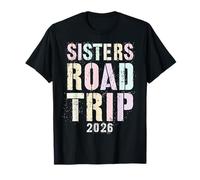 Retro Sisters Road Trip Besties 2026 Vacanza Spiaggia Spiaggia Maglietta