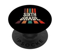 Retro Sixth Grade Teacher Back To School PopSockets PopGrip Adesivo