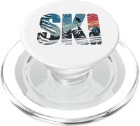 Retro SKI - Vintage Tramonto Sciatore Montagna Inverno Sport PopSockets PopGrip per MagSafe