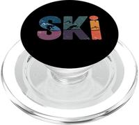 Retro SKI - Vintage Tramonto Sciatore Montagna Inverno Sport PopSockets PopGrip per MagSafe