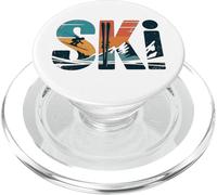 Retro SKI - Vintage Tramonto Sciatore Montagna Inverno Sport PopSockets PopGrip per MagSafe