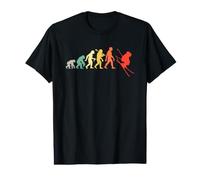 Retro Skiing Evolution - Sci Sport per Uomo Skier Graphic Maglietta con Stampa Grafica Economica