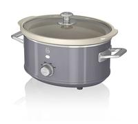 SWAN SF17021GRNEU Retro Slow Cooker 3,5L Pentola Rimovibile in Ceramica Antiaderente senza PFOA, Grigio, 200W - 5055322555245