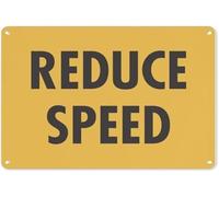 Retro Slow Down Notice Tin Sign For Homestead Gate 12x8 Inch