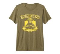 Retro Smokey Bear Shield Always Be Careful with Fire Maglietta Premium