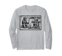 Retro Smokey Bear Sitting At Campfire Only You Maglia a Manica
