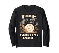Retro Snail Take Life at a Snail's Pace Vintage Gamer Funny Maglia a Manica