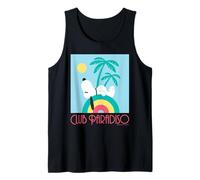 Retro Snoopy Club Paradiso Art Deco Estate Spiaggia Palm Fun Canotta
