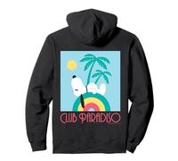 Retro Snoopy Club Paradiso Art Deco Estate Spiaggia Palm Fun Felpa con Cappuccio