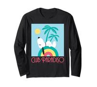 Retro Snoopy Club Paradiso Art Deco Estate Spiaggia Palm Fun Maglia a Manica