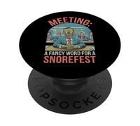 Retro Snorefest Meeting Sarcasmo Lavoro Zombie Divertente Ufficio Lavoro PopSockets PopGrip Adesivo