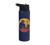 Retro Social Engineering Phishing Sniffer Hacker, cappello grigio Stainless Steel Insulated Water Bottle