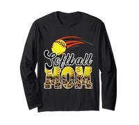 Retro Softball Mom Mama Softball Life Mother's Day Softball Maglia a Manica