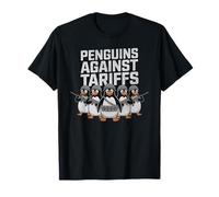 Retro Soldato Pinguini Contro Tariffe Sarcastico Anti Trump Maglietta