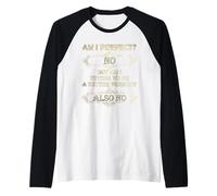 Retro Sono Perfetto? No. T-Shirt Ci STO provando? Non è Divertente Maglia con Maniche Raglan