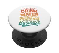Retro Sono qui solo per bere acqua e farmi gli affari miei PopSockets PopGrip Adesivo