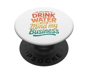 Retro Sono qui solo per bere acqua e farmi gli affari miei PopSockets PopGrip Adesivo