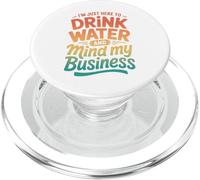 Retro Sono qui solo per bere acqua e farmi gli affari miei PopSockets PopGrip per MagSafe