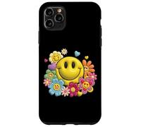 Retro Sorriso Faccia Fiore Potenza Felice Viso Estetica Carino Ragazza Custodia per iPhone 11 Pro Max
