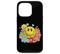 Retro Sorriso Faccia Fiore Potenza Felice Viso Estetica Carino Ragazza Custodia per iPhone 13 Pro