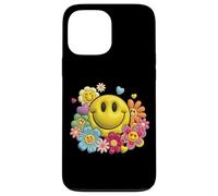 Retro Sorriso Faccia Fiore Potenza Felice Viso Estetica Carino Ragazza Custodia per iPhone 13 Pro Max