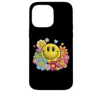 Retro Sorriso Faccia Fiore Potenza Felice Viso Estetica Carino Ragazza Custodia per iPhone 14 Pro Max