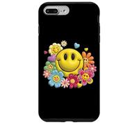 Retro Sorriso Faccia Fiore Potenza Felice Viso Estetica Carino Ragazza Custodia per iPhone 7 Plus/8 Plus
