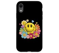 Retro Sorriso Faccia Fiore Potenza Felice Viso Estetica Carino Ragazza Custodia per iPhone XR