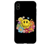 Retro Sorriso Faccia Fiore Potenza Felice Viso Estetica Carino Ragazza Custodia per iPhone XS Max