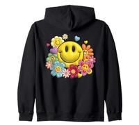 Retro Sorriso Faccia Fiore Potenza Felice Viso Estetica Carino Ragazza Felpa con Cappuccio