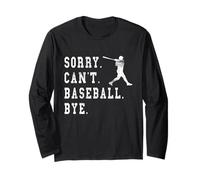 Retro Sorry Can't Baseball Bye Citazione Giocatore Batter Graphic Maglia a Manica