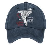Retro Southeast Strong When You Go Through Deep Waters I Will Be with You Isaiah 43:2 Tennessee South North Print Baseball Cap Sun Cap, Blu marino, Taglia unica