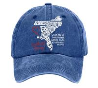 Retro Southeast Strong When You Go Through Deep Waters I Will Be with You Isaiah 43:2 Tennessee South North Print Baseball Cap Sun Cap, Blu, Taglia unica