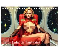 Retro Space Girls - Spicy Galactic Fantasies (Tischkalender 2026 DIN A5 quer), CALVENDO Monatskalender: Ein erotischer 50s-Sci-Fi-Pin-up-Kalender ... Haut und klassischer Weltraumverführung.