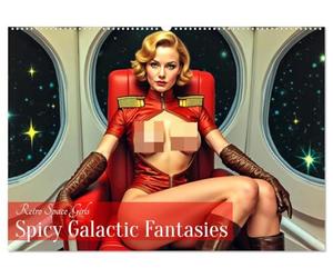 Retro Space Girls - Spicy Galactic Fantasies (Wandkalender 2026 DIN A2 quer), CALVENDO Monatskalender: Ein erotischer 50s-Sci-Fi-Pin-up-Kalender ... Haut und klassischer Weltraumverführung.