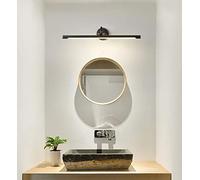 Retro Specchio Luce,Indoor Regolabile Specchio Luce Anteriore,Led Tutto Rame Acrilico Bagno Lampada da Parete,Per Camera da Letto Soggiorno Bagni Armadio Comodino/Black/45Cm 9W