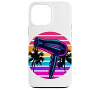 Retrò Spiaggia Palma Asciugacapelli Parrucchiere Hairstylist Custodia per iPhone 13 Pro Max