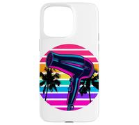 Retrò Spiaggia Palma Asciugacapelli Parrucchiere Hairstylist Custodia per iPhone 15 Pro Max