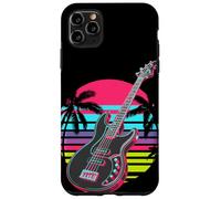 Retrò Spiaggia Palma Chitarra Elettrica Chitarrista Custodia per iPhone 11 Pro Max