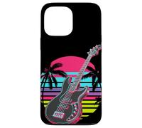 Retrò Spiaggia Palma Chitarra Elettrica Chitarrista Custodia per iPhone 13 Pro Max